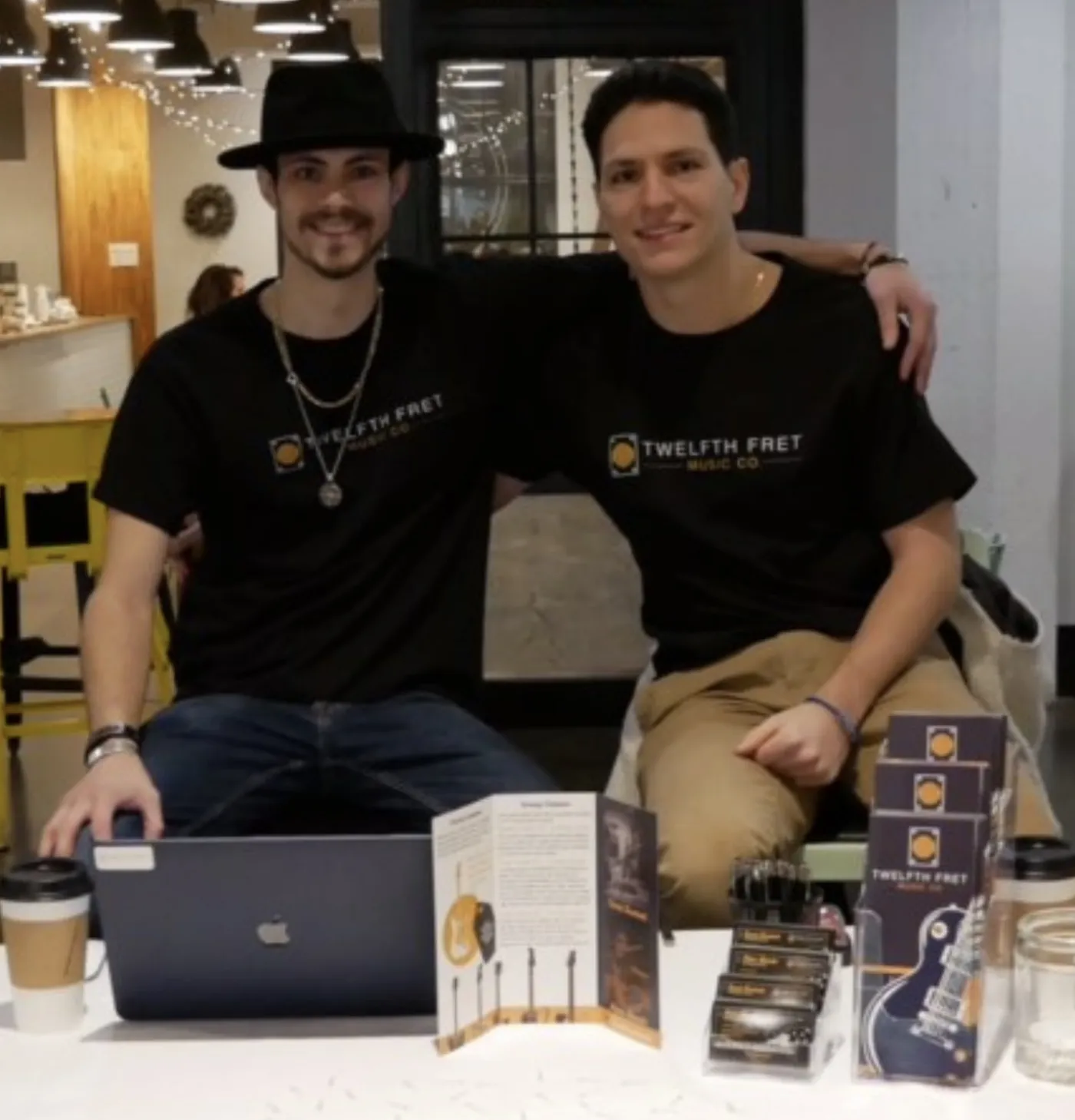 Peter Biondo and Tarek Zantout at a Twelfth Fret Music table